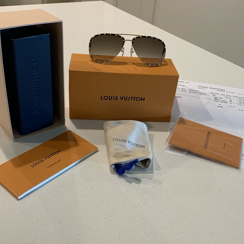 Louis Vuitton the party sunglasses gold/brown euc